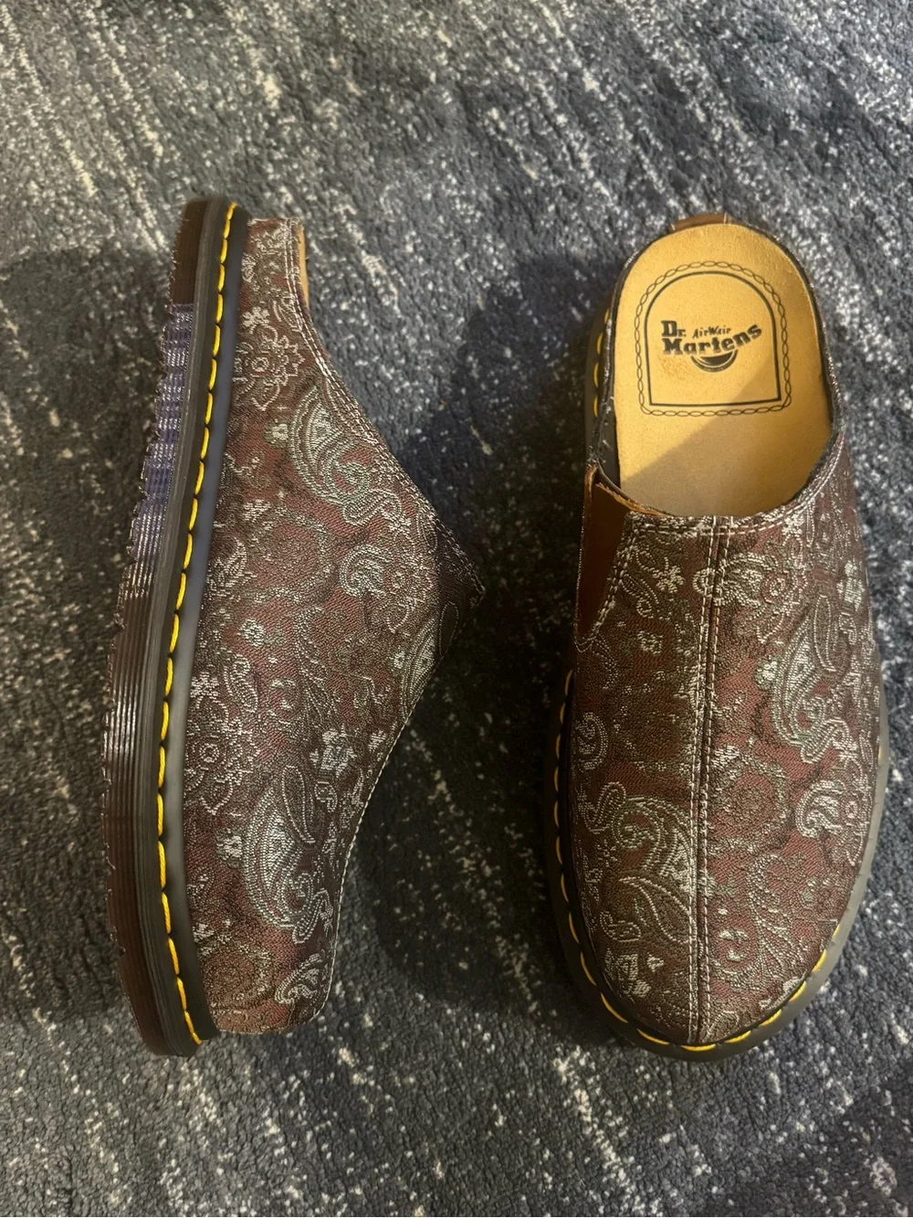 Dr. Martens Paisley Jacquard San Mule Slip-On Loafers, Size 11 M (Russet Red)